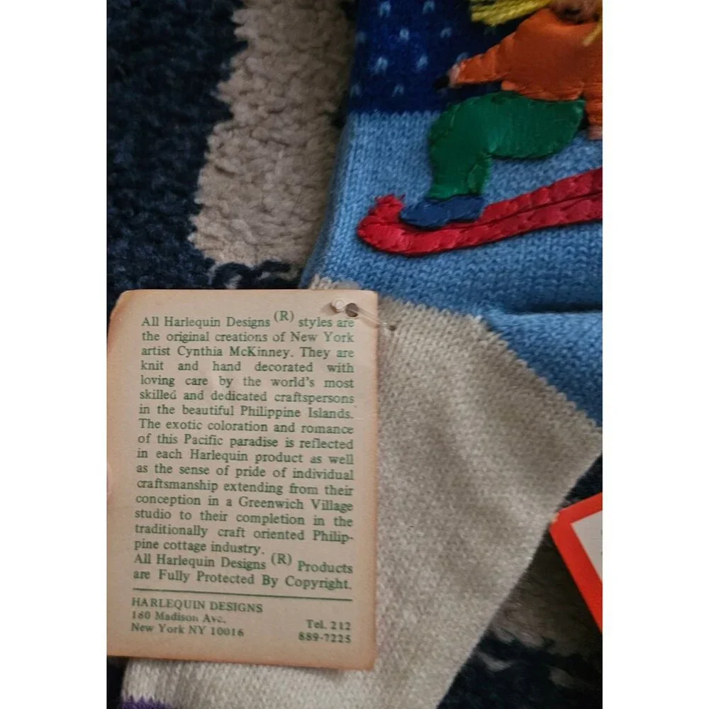 Handcrafted Harlequin Designs Knit Socks For Ages 3-6 80% Acrylic & 20% Nylon Co